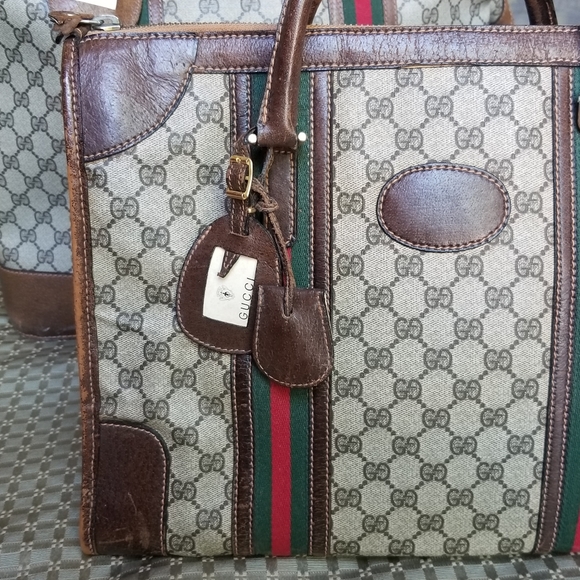 Vintage  Gucci Boston Carryall weekender mini luggage handbag - Picture 9 of 16